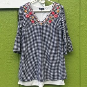 As U Wish squared black long sleeve top.